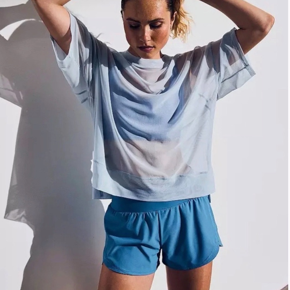 CALIA Women’s Oversized Mesh Tee- Pale Blue